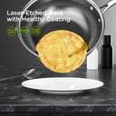 COOKER KING 10-Inch Hybrid Stainless Steel Wok with Lid, Nonstick Stir Fry Pan & Deep Frying Pan, Tri-Ply Clad Honeycomb Everyday Pan, Induction Ready, Oven & Dishwasher Safe, PFOA Free