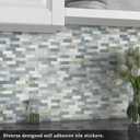 BeNice Peel and Stick Backsplash for Kitchen Mosaic Bathroom Marble Shower Tile Stickers Waterproof(10sheets,Blue Gray)