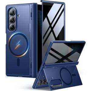 MOBOSI for Samsung Galaxy Z Fold 7 Case with Privacy Screen Protector, [Compatible with Magsafe], [Built-in Kickstand & Full Body Hinge Protection] Magnetic Slim Phone Case for Z Fold7, Blue