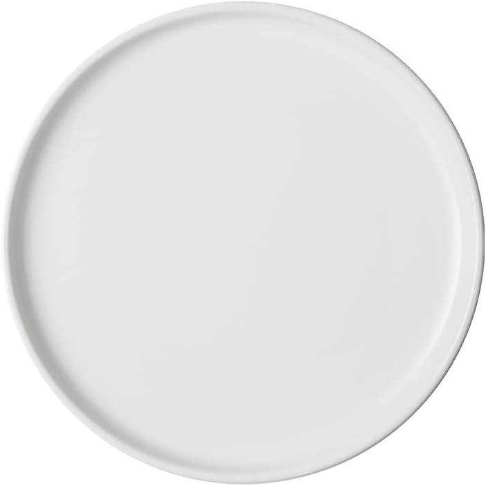 Ceramic Cake Flat Plate - 10 Inch Round Home Snack Dish, Western Steak and Pasta Plate, Restaurant Cold Dish Set - White