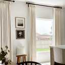 100% Blackout Shield Linen Look Textured Pinch Pleated Curtains Blackout Drapes 90 Inch Long 2 Panels Set, Faux Linen Blackout Curtains for Bedroom & Living Room, 40" W x 90" L, Cream
