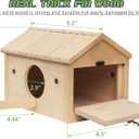 HiCaptain Bird Nesting Box Wooden Cockatiel Breeding Nest for Cages, Large Parakeet Nest Box Lovebird House Budgie Breeding Box (Wood)