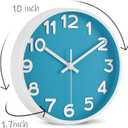 HIPPIH Wall Clock  10 Inch Modern Wall Clocks Battery Operated, Non Ticking Silent Wall Clock, Simple Small Analog Wall Clock for Living Room, Bedroom, Kitchen, School, Office, Blue
