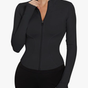 LUYAA Women's Workout Jacket Lightweight Zip Up Yoga Jacket Cropped Athletic Slim Fit Tops s