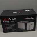Mueller UltraToast Full Stainless Steel Toaster 2 Slice, Long Extra-Wide Slots with Removable Tray, Cancel/Defrost/Reheat Functions, 6 Browning Levels with LED Display, Housewarming Gifts New Home
