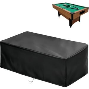 2025 Upgraded FabricSaking 8 Ft Pool Table Cover Waterproof, Heavy Duty Billiard Table Cover Indoor & Outdoor, 102" L x 53" W x 32" H, Black