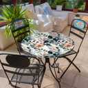 Vintage Floral Round Tablecloth  Fitted Circle Table Cover with Elastic Edge, Waterproof & Washable Polyester Table Cloth for 35" to 42" Indoor/Outdoor Tables (Botanic Lace)