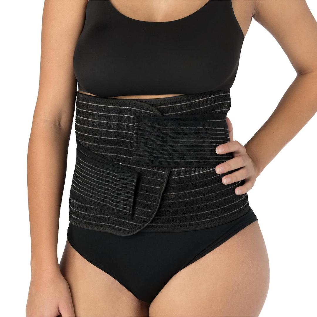 UpSpring Shrinkx Belly Charcoal Postpartum Belly Wrap, Adjustable Postpartum Belly Band to Support, Smooth After Baby (Charcoal Gray, Large/X-Large)