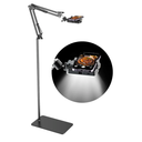 Floor Overhead Phone Tripod with Rechargeable Light for Cooking Videos, Move Around Phone Stand with Ring Light Content Creator Video Recording Selfie Photography TikTok Youtube Compatible with iPhone