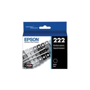 EPSON 222 Claria Ink Standard Capacity Black Cartridge (T222120S) Works with Workforce WF2960, Expression XP5200