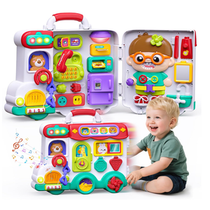 54in1 English & Spanish Busy Board Montessori Toys Gift for 1 2 Year Old Boys, Educational Montessori Toddler Boys Toys, Christmas Toys Gifts Toy for 1 Year Old Boy,1 2 Year Old Boy Toys Gifts