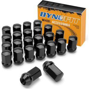 dynofit 24pcs 14x1.5 Stock Lug Nuts 1.75 inch(45mm) Height 7/8" Hex(22mm), M14-1.5 One-Piece Design Factory Wheel Lugnuts Compatible with Chevy Silverado & Tahoe GMC Sierra 1500 Buick Dodge Cadillac (Black)
