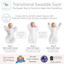 Amazing Baby Transitional Swaddle Sack, Arms Up Half-Length Sleeves & Mitten Cuffs, Swaddle for Newborn Transition to Baby Sleep Sack Wearable Blanket, Large, 6-9 mo, 21-24 lb, Blue Tiny Elephants