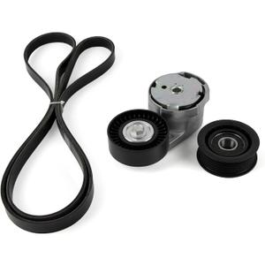 Belt Tensioner Pulley with Idler Pulley Serpentine Belt Kit for Dodge Grand Caravan Charger Durango Ram 1500 2500 3500 Chrysler 200 300 Town & Country 3.6L V6 3pcs for 39282 + 38082 + 6PK1960, Standard