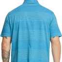 Rouen Golf Shirts for Men Dry Fit Short Sleeve Performance Moisture Wicking Casual Texture Heather Jacquard Mens Polo Shirts (Blue, XL)