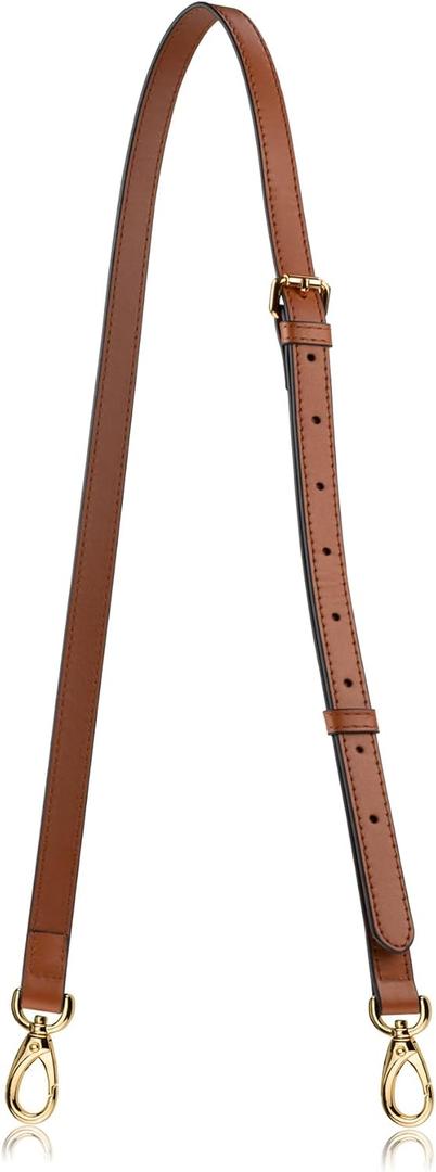 Allzedream Genuine Leather Purse Strap Replacement Crossbody Handbag Long Adjustable (Brown)