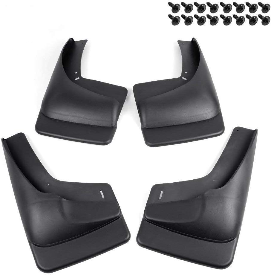G-PLUS 4PCS Set Front Rear Molded Wheel Mudguard Compatible with 1999-2007 Silverado/Sierra 1500.2007-2014 Sierra 2500/3500 Mud Flaps Mud Guards Splash Kit