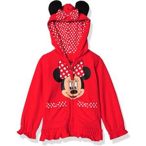 Disney FREEZE Girls 2-6X Minnie Polka Dot Bow Toddler Hoodie, Red, 4T