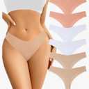 Acvvtis Seamless Thongs - No Show Underwear Pack - Breathable Panties for Women - Colorful 6 Thongs M