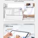 Case for iPad A16 11th/10th Generation 2025/2022 10.9 Inch, Slim Trifold 10th Clear Back Transparent Cover with Pencil Holder & Auto Sleep/Wake Cover