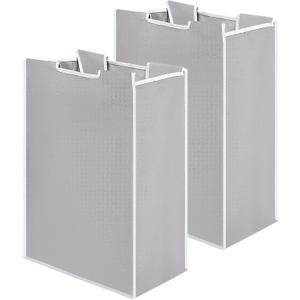 Bonuci 2 Pcs Laundry Sorter Replacement Bags Hamper Cart Removable Replacement Laundry Storage Organizer Bag Hamper Liner, No Hooks 14.76 x 8.66 x 21.65 Inch (Gray)