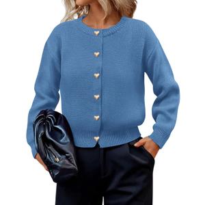 PRETTYGARDEN Cardigan for Women 2026 Fall Fashion Long Sleeve Trendy Button Down Work Office Sweaters Cute Winter Jacket (M)