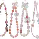 Tomolucky Direct 4Pcs Cute Phone Charms Beaded Camera Lanyard Wrist Bracelet Strap Aesthetic Cell Keychain for Airpods Wallet