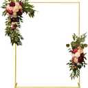 WORFEI Metal Wedding Arch Backdrop Stand 6.6x5 FT Gold Square Balloon Arch Frame for Wedding, Birthday Party, Baby Shower Ceremony Decoration : Patio, Lawn & Garden