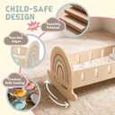FReniland Wood Rocking Doll Crib for Dolls up to 18 Inches, Wooden Baby Doll Bed Dolls Cradle with Blanket & Pillow, Classic Pretend Play Toy for Kids Ages 3+