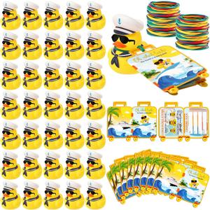 Halloscume 144 Pcs Cruise Ducks Tags Kits Includes 48 Rubber Cruise Ducks 48 Cruising Duck Tags 48 Rubber Bands for Cruises Ship Hiding Duck Carnival Party Game Christmas Stocking Stuffers(Yellow)