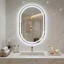 36"x 24" Oval LED Bathroom Mirror with Lights, Anti-Fog, Backlit Dimmable, 3 Colors, Frameless Lighted Bathroom Vanity Mirror for Wall with Memory Function, Shatter-Proof, Tempered Glass