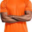 Zengjo Athletic Shirts for Men Short Sleeve Quick Dry Workout Running Gym Sport Exercise Tee Moisture Wicking (M)
