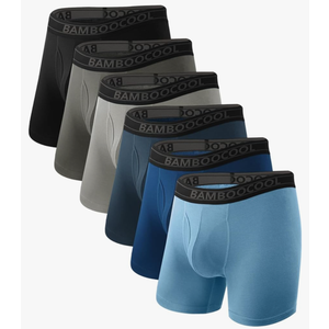 BAMBOO COOL Breathable Men's Underwear Modern Multipack Comfortsoft Moisture-Wicking Boxer Briefs 6 Pack
 L