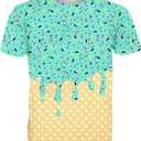 Move Dance Men Kids T-Shirts Ice Cream Crewneck Short Sleeve Summer Graphic Tees Top (M)