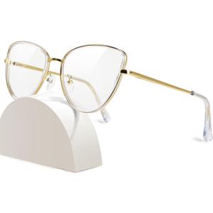 Blue Light Glasses for Women, Fashion Anti UV Ray-Ease Computer and Digital Eyestrain Glasses Transparent