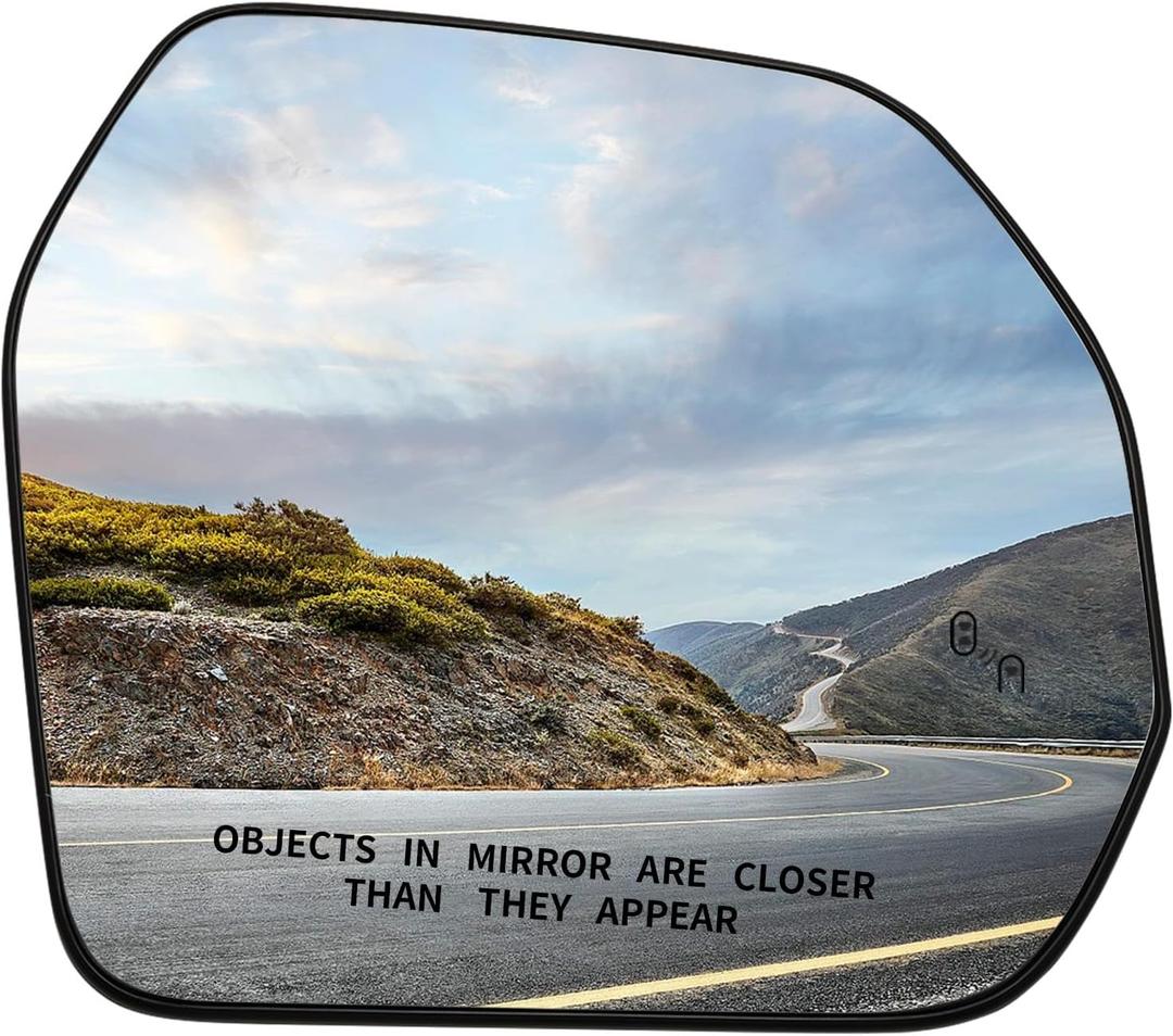 Passenger Side Mirror Replacement for Toyota Tundra 2022 2023- Right Side Mirror Glass, Rear View Mirrors Glass with Power Heated & Blind Spot