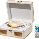 MANAYO Retro Portable CD Player with Bluetooth, Rechargeable Small Portable CD Player with Speakers, Support AUX/USB CD Music Player with Remote Control (Beige)