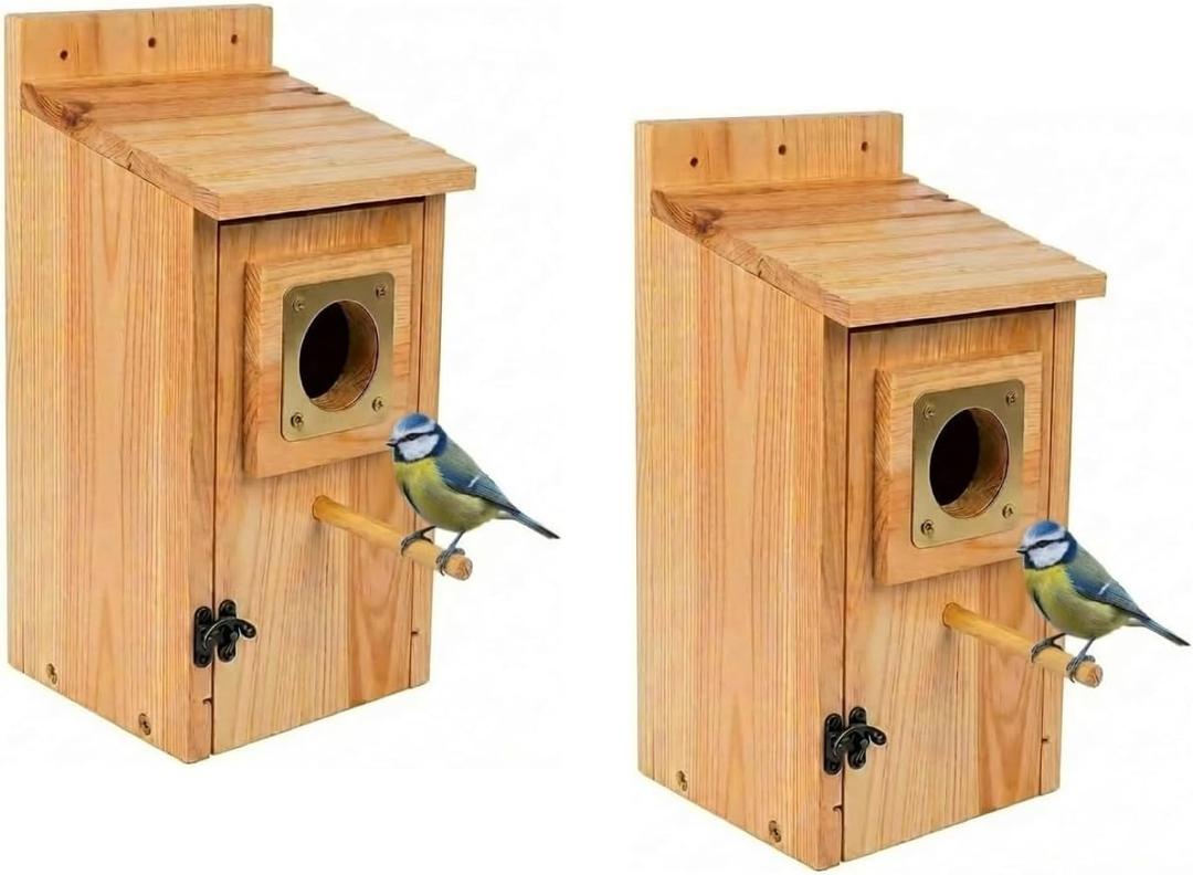 Bird Houses for Outside Clearance with Copper Guard, Cedar Bird House Outdoor, Bluebird Finch Swallow Wren Chickadee No Assembly Required, 1 Pack