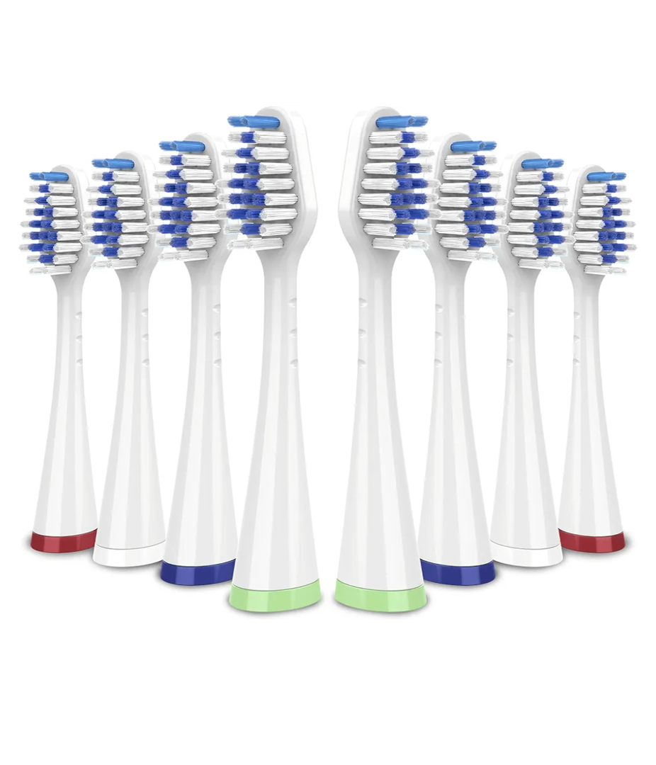 Replacement Toothbrush Heads for Waterpik Complete Care 5.0/9.0 (CC-01/WP-861), STRB-8WW, (8-Pack, White)