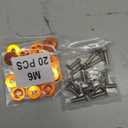 6063-T6 Hard Aluminum Alloy Fender Washer 20 Pieces CNC Precision Machining Bumper Engine Compartment JDM Car Accessories Engine Dress up kitOrange Color