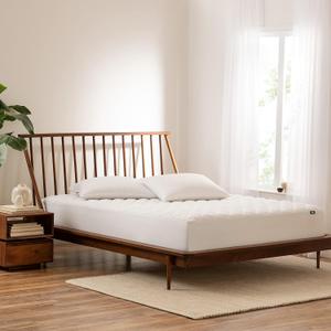 Serta Simply Clean Triple Action Mattress Pad, Waterproof Mattress Pad, Ultra Soft and Stain-Resistant Mattress Pad, Machine Washable, Queen, White