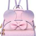 KL928 Girls Mini Backpack Bowknot Polka Dot Cute Daypacks Convertible Shoulder Bag Purse for Women (Pink#light Purple)