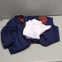 Yanlu Boy's Tuxedos Toddler Formal Suits Set Kids Blue Black Slim Fit Suit for Weddings  6T