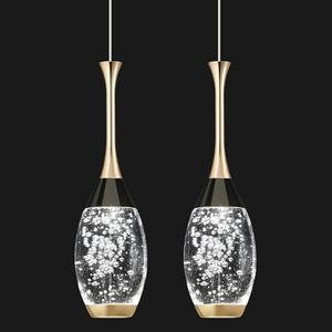 BBLLWJ Modern Black Gold Pendant Light Dimmable LED Ceiling Light Fixtures Mini Teardrop Crystal Pendant Lighting for Kitchen Island Bedroom Hallway Entryway (2-Pack，Champagne Gold)