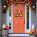 Aurlan Fall Welcome Door Sign,Hello Autumn Gnome Wooden Sign,Rustic Pumpkin Wood Wall Sign,Fall Gnome Wall Decor,Autumn Maple Leaves Door Hanging,Welcome Thanksgiving Decor for Farmhouse Porch Yard Home