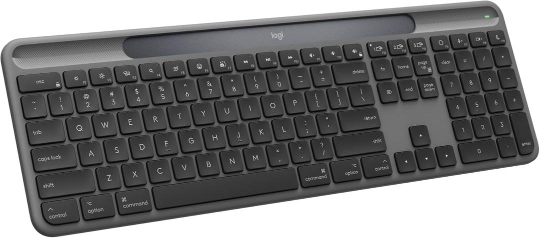 Logitech Signature Slim Solar+ Wireless Bluetooth Keyboard K980 for Mac, Solar and Artificial Light Powered, Up to 10 Years Battery Life, Customizable Keys - Graphite