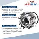 Autoround 515081 Front 4WD Wheel Bearing and Hub Assembly Compatible with Ford F-250 F-350 Super Duty 2005-2010 SRW 8 Lug w/ABS