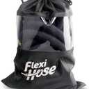 Flexi Hose Plus Expandable Garden Hose with 8 Function Nozzle, 75FT - Lightweight Retractable Garden Hose, Water Hose - No-Kink Flexibility, 3/4 Inch Solid Brass Fittings Includes Hook & Bag