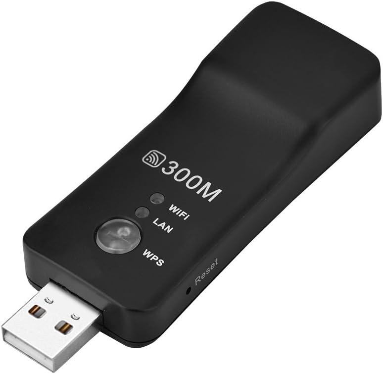 Mini WiFi Range Extender, 300M High Speed USB Wireless Repeater WiFi Booster Signal Amplifier for Smart TV, Laptop, Mobile Phone, Tablet, Black 