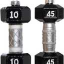 Set of 2 Hand Blown Glass Dumbbell Ornament for Christmas Tree, Hanging Glass Dumbbell Christmas Ornament